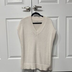 LOFT Cream V-Neck Sweater